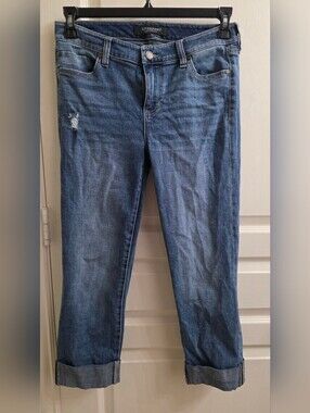 Liverpool Classic Straight Leg Crop Jeans in Medium Blue Wash